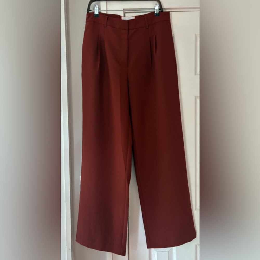 Alexia Admor Wide Leg Burgundy Trousers Size 12 NWOT